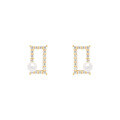 wholesale S925 Sterling Silver Square Pearl Ear Studs, Insrings, Simple and Minimalist New Trend-0-4