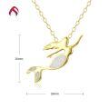 wholesale S925 silver fairy tale mermaid opal pendant, white opal jewelry-0-4