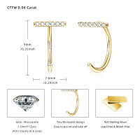 S925 Sterling Silver Minimalist Dual-Wear Ear Studs, Ins Style-Style O [Clearance Sale - Free Shipping] Gold  925 Silver