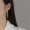 wholesale S925 Sterling Silver Baroque Pearl Tassel Earrings, Ins Style Design, Light Luxury Earrings for Women, M03398-0-0