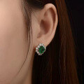wholesale Metal material first, ZHUO ZHI FAN Jewelry New Emerald Retro Square Stud Earrings INS Hot Selling Earring Replacement-0-3