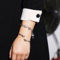 wholesale S925 silver skull bracelet, unique retro hip-hop niche design, lightweight luxury unisex open cuff-0-3
