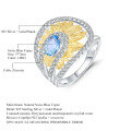 wholesale 925 Silver Designer Vintage Style Natural Colored Gemstone Ring, Italian Craftsmanship Floral Nature-Inspired Ring-0-0