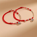 wholesale S925 Sterling Silver Light Bead Gourd Red String Bracelet for Women, Small Niche Design, Birthday Year Gift for Boyfriend or Girlfriend, Woven Rope Bracelet-0-1