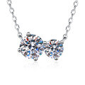 S925 Sterling Silver 15ct Moissanite Necklace, Gemini Minimalist Wholesale-0-3