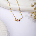 wholesale 9K gold AU375 minimalist high-end necklace with natural gemstone zodiac guardian stone pendant-0-1