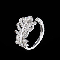 S925 Sterling Silver 30ct Moissanite Interwoven Proposal Ring-S925 Sterling Silver + Zircon YQ-0009B  Adjustable Opening