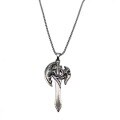 wholesale 925 Silver Retro New Trend Fashion Domineering Axe Pendant Necklace for Men, Hip-Hop Style Chain for Sweaters-0-4