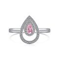 wholesale S925 Sterling Silver European & American Wedding New Style Women's Rings 5A Zircon Series Pink Clover Drop Geometric Wholesale-0-8