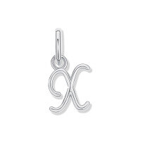 wholesale 925 Sterling Silver Irregular English Letter Pendant Ins Necklace For Women-X-Single Pendant/White Gold