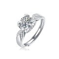 925 Sterling Silver Moissanite Four-Claw Swallowtail Bullhead Ring Exquisite Export Jewelry-0-3