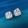 wholesale Metal: S925 Silver Zhuozhifang Jewelry New Square Stud Earrings 7*7 Simple Chunky Ear Studs-0-2