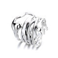 wholesale S925 Sterling Silver Ins Cold Street Style Hip-Hop Punk Geometric Wide Open Ring-0-4