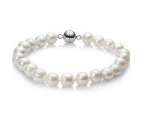 S925 Sterling Silver Simple Natural Freshwater Pearl Bracelet for Women-Style B Bracelet [8-9mm Natural Freshwater Pearl] 7.8 In (20cm)  925 Silver