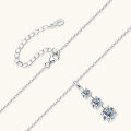 wholesale S925 Sterling Silver Fashion Minimalist Gradient Moissanite Pendant Wholesale Three-Life Moissanite Necklace Collarbone Chain Jewelry-0-2