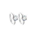 wholesale S925 sterling silver new moissanite ear cuff earrings for women, minimalist and versatile four-prong studs with a luxurious and elegant vibe-0-4