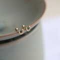 wholesale 9K Gold Blue Zircon U-Shaped Ear Studs Minimalist and Elegant Small Earrings for Daily Wear Korean Style-0-3