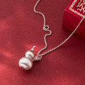 wholesale S925 Silver Fresh and Sweet Ins Style Niche Design Exquisite Brushed Gourd Necklace Y02077-0-3