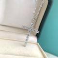wholesale S925 Sterling Silver Niche Full Diamond Cross Pendant Hip-Hop Design Unisex Necklace Light Luxury Neckwear Personality Trend-0-2