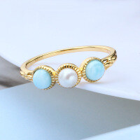 wholesale S925 silver Japanese-style light jewelry, royal style, exquisite vintage natural ocean wave pearl ring for women, new product-Pearl Ring (Hong Kong)  Size 15