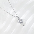 wholesale 925 Sterling Silver Heart Pendant Women's Korean Style Fashion Luxury Advanced Sense Inlaid Zircon Diamond Necklace Manufacturer Wholesale-0-3