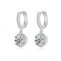S925 Silver Moissanite Luxury Round Earrings Wholesale Factory-0-3