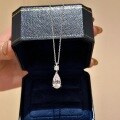 wholesale S925 Sterling Silver Sparkling Teardrop Diamond Necklace and Earrings Jewelry Set, Luxurious and Elegant, Fashionable and Versatile, Sweet and Chic-0-4