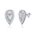 wholesale 18k Gold Plated S925 Silver Same Style Messika Waterdrop 4*6mm Full Moissanite Stud Earrings-0-0