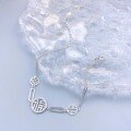 wholesale S925 Sterling Silver Maker's Chinese-style Diamond-encrusted Multi-Fu Character Bracelet for Women, Simple and Unique Design Accessory-0-2