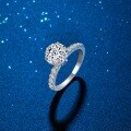 S925 Sterling Silver 3-Carat Moissanite Luxury Six-Prong Crown Bridal Ring Cross-border Supply Empty Setting Manufacturer-0-1
