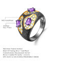 wholesale S925 silver Italian designer ring with vintage style and high-end feel, featuring natural amethyst-0-0
