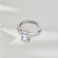 wholesale S925 Sterling Silver Cross-Border 2-Carat Radiant-Cut Square Moissanite Women's Ring Jewelry High-End Accessories-0-2