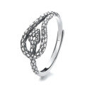 wholesale S925 Sterling Silver Trendy Euro-American Cross-Border Retro Zodiac Snake Design Ring Adjustable Index Finger Ring for Men and Women-0-4