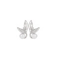 wholesale 925 Sterling Silver Mermaid Tail Pearl Earrings New Luxury High-End Freshwater Pearl Stud Earrings for Women Small Design-0-4