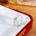 wholesale S925 Sterling Silver Butterfly Freshwater Pearl Open Ring for Women, Ethereal and Versatile Fresh Style New Design Band-0-1