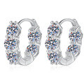 S925 Silver 4-Carat Moissanite Stud Earrings, French Style-0-3