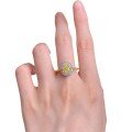 wholesale S925 sterling silver gold-plated high-carbon diamond 5*7mm prosperity yellow diamond ice-cut ring style-0-4