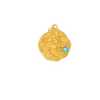 wholesale Sterling silver gold-plated inlaid with natural raw turquoise dragon and phoenix pendant bracelet necklace accessory DIY handmade jewelry-Ni brand