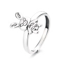 wholesale S925 Sterling Silver Korean Style Cartoon Creative Pig Rabbit Knight Cute Trendy Cool Versatile Adjustable Ring for Men and Women-0-4