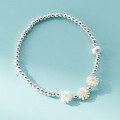 wholesale S925 Silver Fresh and Sweet Ins Style Niche Design Shell Daisy Light Bead Cat Eye Bracelet S7857-0-2