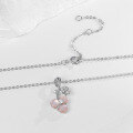 wholesale 925 Sterling Silver CT-046 Original Three-Leaf Flower Queen Shell Pendant Necklace, Versatile and Elegant Women's Collarbone Chain Set Wholesale-0-2