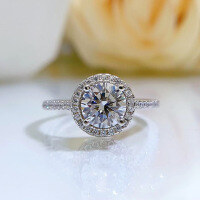 wholesale S925 silver new jewelry one-carat high-carbon diamond precision full-diamond micro-set ring for cross-border-White>No. 8