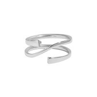 wholesale S925 Sterling Silver JT784 Korean Version Ins Small and Unique Design Minimalist Multi-Layer Wrapped Open Ring for Women-Platinum [No. 14/Adjustable] Opening adjustable