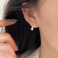 wholesale S925 Sterling Silver Waterdrop Earrings with Hook Backing, Women's Korean Minimalist Design, Ins Trendy Stud Earrings-0-3