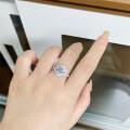 wholesale PT950 Platinum Plated 925 Sterling Silver HW Style Ring 15/3/5 Carat Moissanite D Color Ring Wholesale-0-2