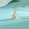 wholesale S925 Sterling Silver Moissanite Teardrop Necklace, High-End Sense Light Luxury Versatile Cross Necklace, Direct from Cross-Border Factory-0-2
