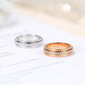 wholesale 18K Gold Inlaid with Natural Diamond Couple's Rotatable Ring Full Diamond Band Engagement and Wedding Ring for Men and Women-0-1