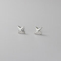 wholesale S925 Sterling Silver Fresh and Sweet Style Personalized Design Polished Four-Pointed Star Earrings M05513-0-3