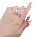 wholesale S925 Sterling Silver New Square Sugar Row Ring for Women, Minimalist and Stylish Polished Stackable Ring Fashion Design-0-4
