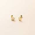 wholesale S925 Sterling Silver Korean-style Hollow Pig Nose Threaded Ear Studs, Minimalist and Petite Ear Accessories for Women M02667-0-2